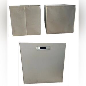 Set of 3 Collapsible Fabric Storage Cube Bins Foldable Organizer Basket Cubes